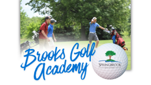 Brooks Golf Academy with 3 junior golfers on a golf course